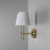 Bursa Modern Brass Double Wall Light With Fabric Shades-Mullan Lighting-Antique Brass-Black-nirohome