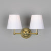 Busan Modern Double Wall Light With Fabric Shades-Mullan Lighting-Polished Brass-Black-nirohome