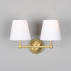 Busan Modern Double Wall Light With Fabric Shades-Mullan Lighting-Satin Brass-Black-nirohome