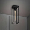 Caged Large Ceiling Light With Marble Back Panel-Buster + Punch-Black Marble-nirohome