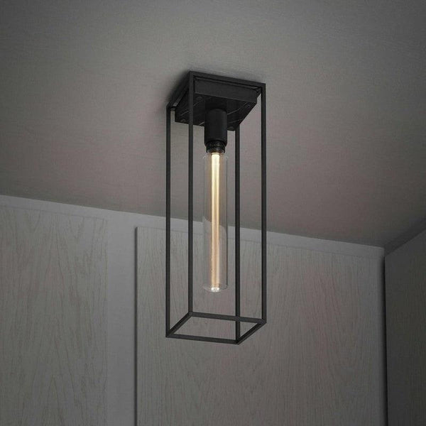 Caged Large Ceiling Light With Marble Back Panel