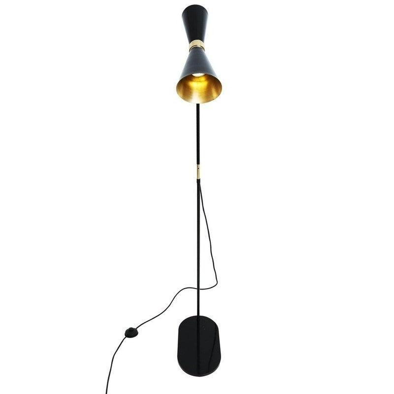 Cairo Floor Lamp Mid-Century Brass-Mullan Lighting-Powder-Coated Matte Black & Polished Brass-nirohome