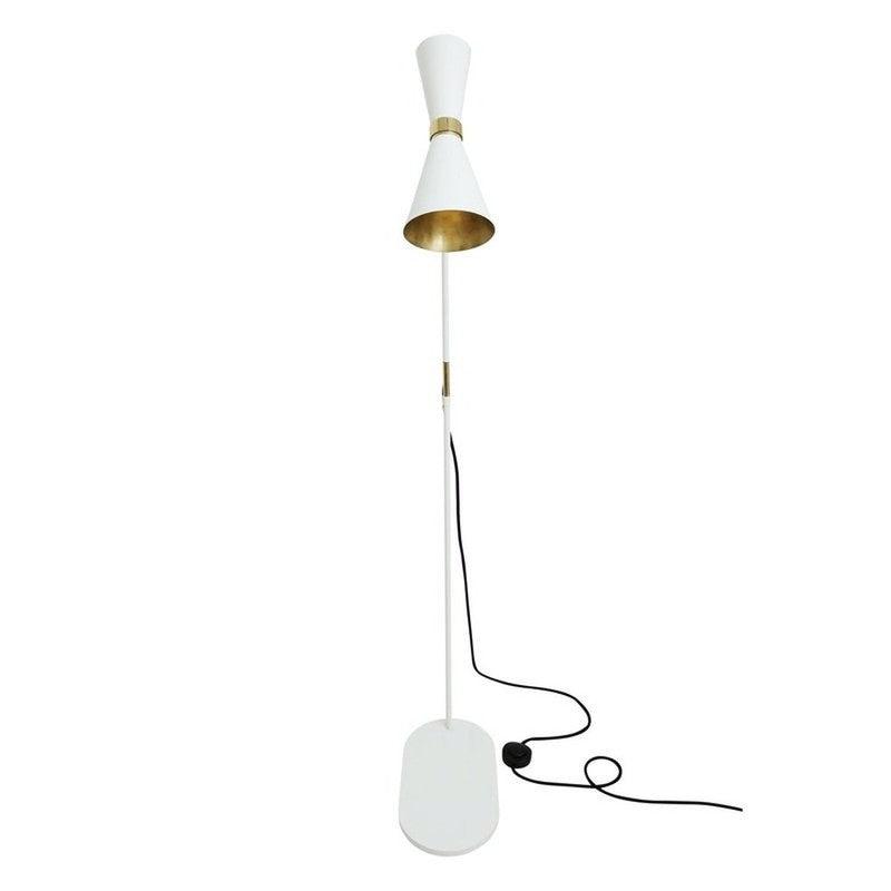 Cairo Floor Lamp Mid-Century Brass-Mullan Lighting-Powder-Coated Matte Black & Polished Brass-nirohome