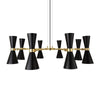 Cairo Mid-Century Chandelier, 8 Arm-Mullan Lighting-Powder-Coated Black-100cm-nirohome