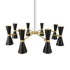Cairo Mid-Century Chandelier, 8 Arm-Mullan Lighting-Powder-Coated Black-100cm-nirohome