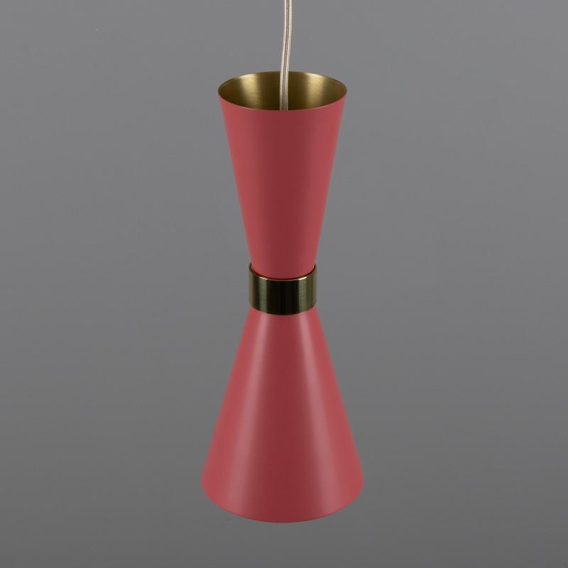 Cairo Mid-Century Coloured Pendant Light-Mullan Lighting-Antique Pink-nirohome