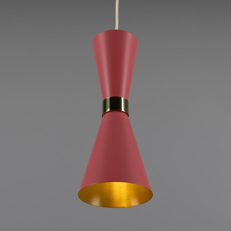 Cairo Mid-Century Coloured Pendant Light-Mullan Lighting-Antique Pink-nirohome