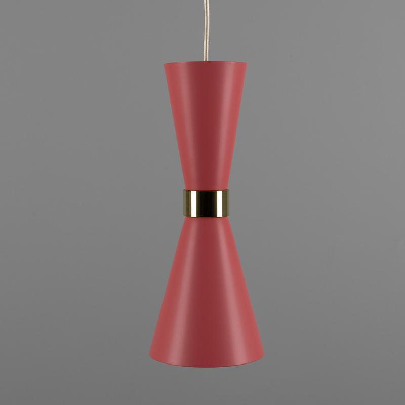 Cairo Mid-Century Coloured Pendant Light-Mullan Lighting-Antique Pink-nirohome