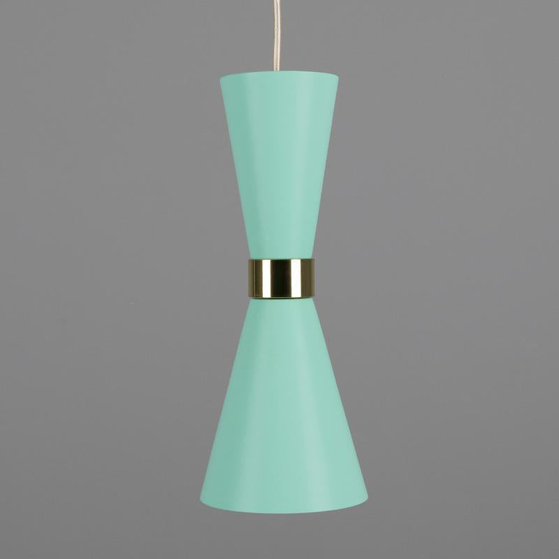 Cairo Mid-Century Coloured Pendant Light-Mullan Lighting-Mint Turquoise-nirohome