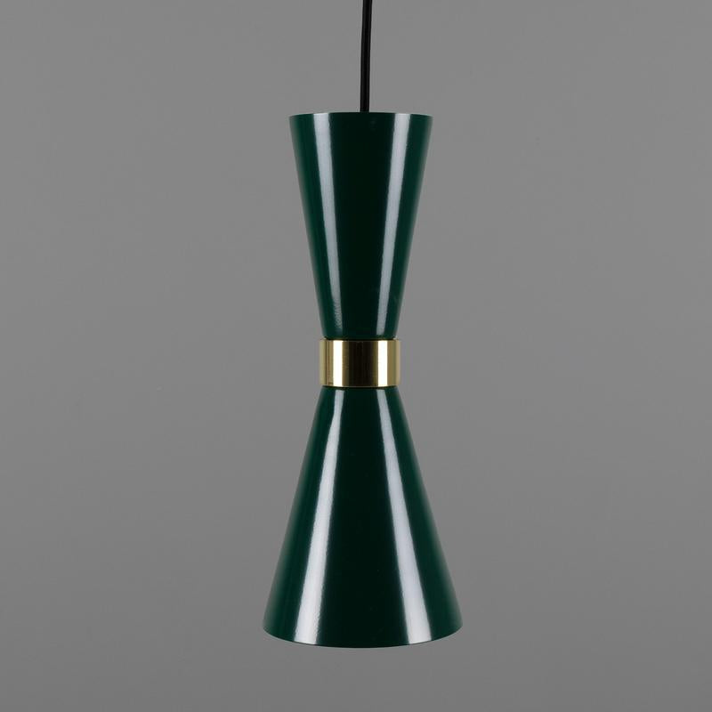 Cairo Mid-Century Coloured Pendant Light-Mullan Lighting-Powder Coated Racing Green-nirohome