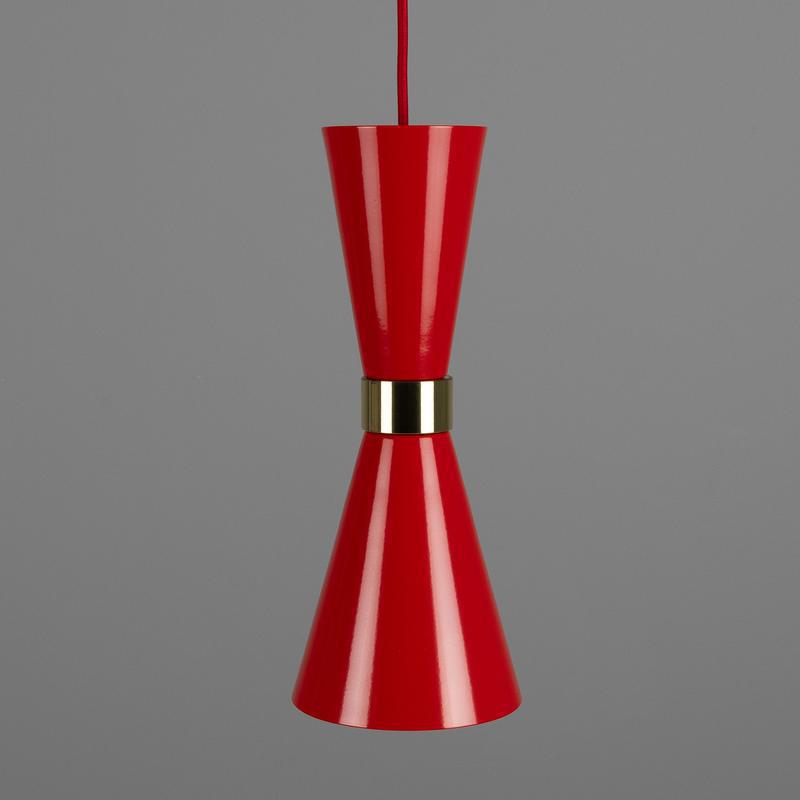 Cairo Mid-Century Coloured Pendant Light-Mullan Lighting-Powder Coated Red-nirohome