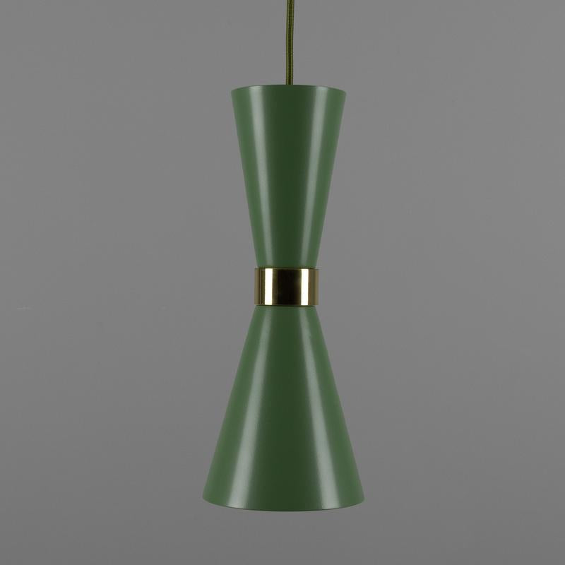 Cairo Mid-Century Coloured Pendant Light-Mullan Lighting-Powder Coated Sage Green-nirohome