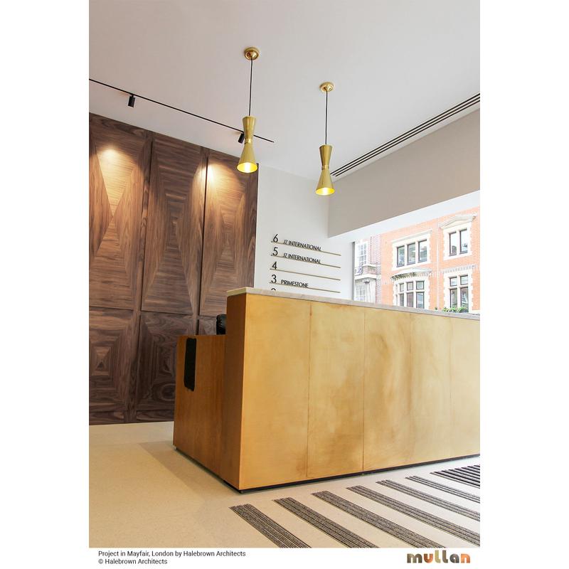 Cairo Mid-Century Pendant Light-Mullan Lighting-Powder Coated Matt Black & Polished Brass-100cm-nirohome