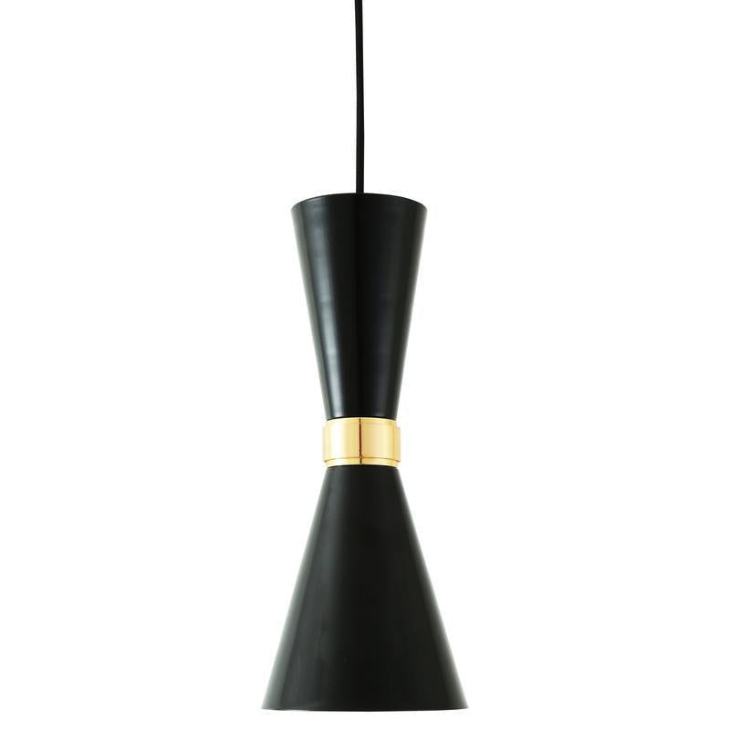 Cairo Mid-Century Pendant Light-Mullan Lighting-Powder Coated Matt Black & Polished Brass-100cm-nirohome