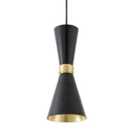 Cairo Mid-Century Pendant Light-Mullan Lighting-Powder Coated Matt Black & Polished Brass-100cm-nirohome