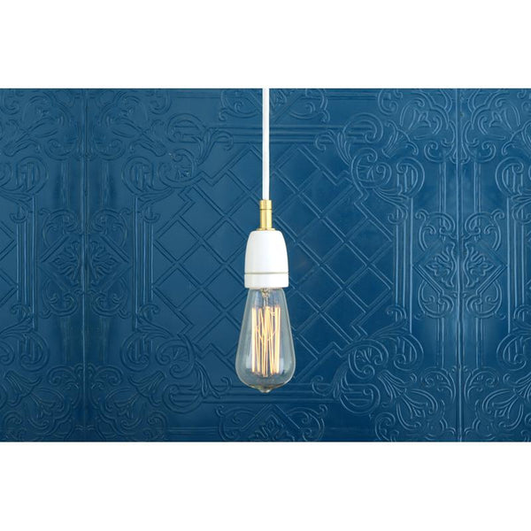 Caltra Modern Ceramic & Brass Pendant Light