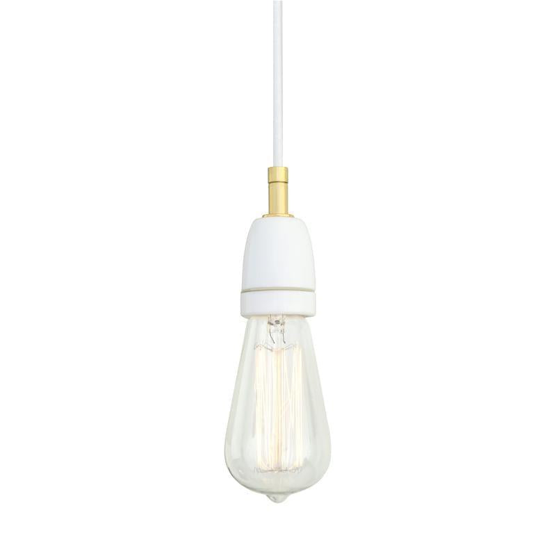 Caltra Modern Ceramic & Brass Pendant Light-Mullan Lighting-White-nirohome