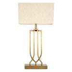 Cantrell Geometric Brass Table Lamp With Cream Shade-Niro Home-nirohome