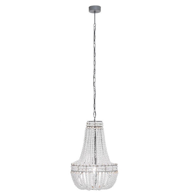 Carney Bohemian Wooden Bead Chandelier-Niro Home-nirohome