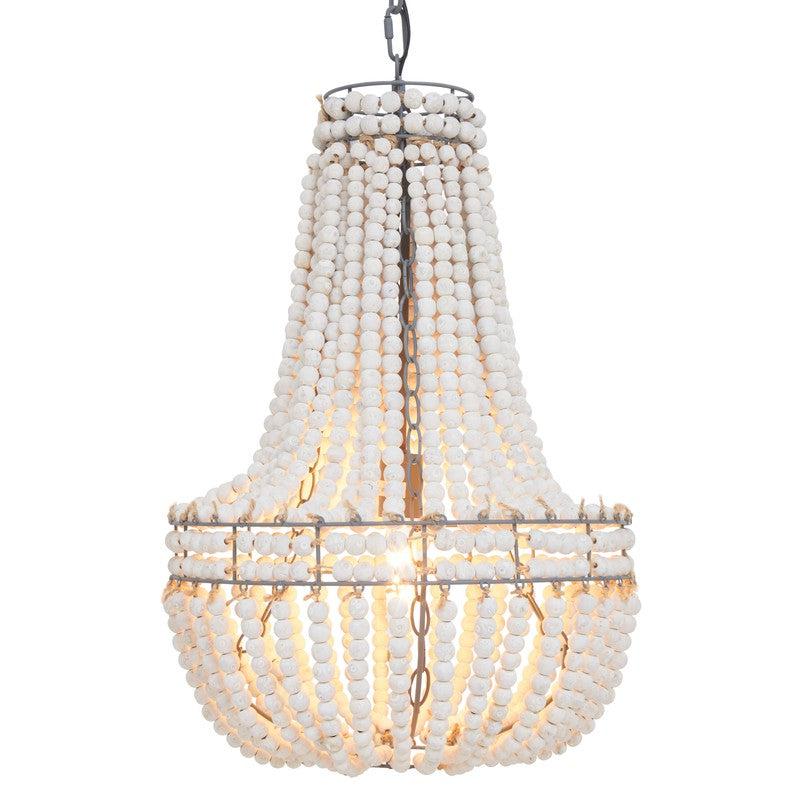 Carney Bohemian Wooden Bead Chandelier-Niro Home-nirohome