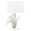 Cary Abstract Chrome Table Lamp With Linen Shade-Niro Home-nirohome