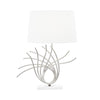 Cary Abstract Chrome Table Lamp With Linen Shade-Niro Home-nirohome