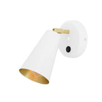 Cashel Brass Cone Wall Light with Switch-Mullan Lighting-Powder Coated White-nirohome