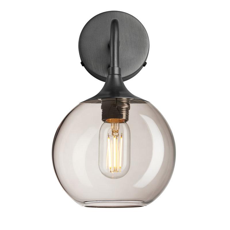 Chelsea Glass Globe Wall Light - 7 Inch-Industville-Clear-Brass-nirohome