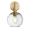 Chelsea Glass Globe Wall Light - 7 Inch-Industville-Clear-Brass-nirohome