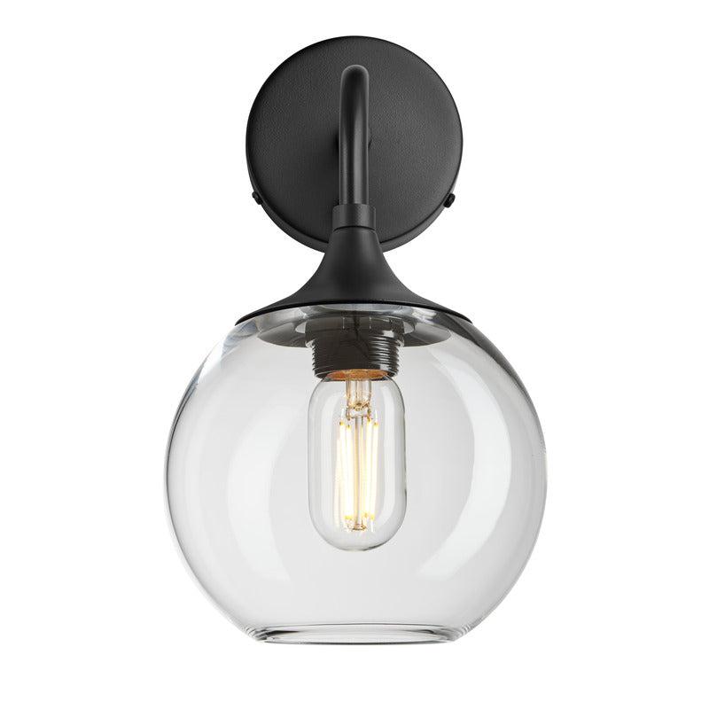 Chelsea Glass Globe Wall Light - 7 Inch-Industville-Clear-Brass-nirohome