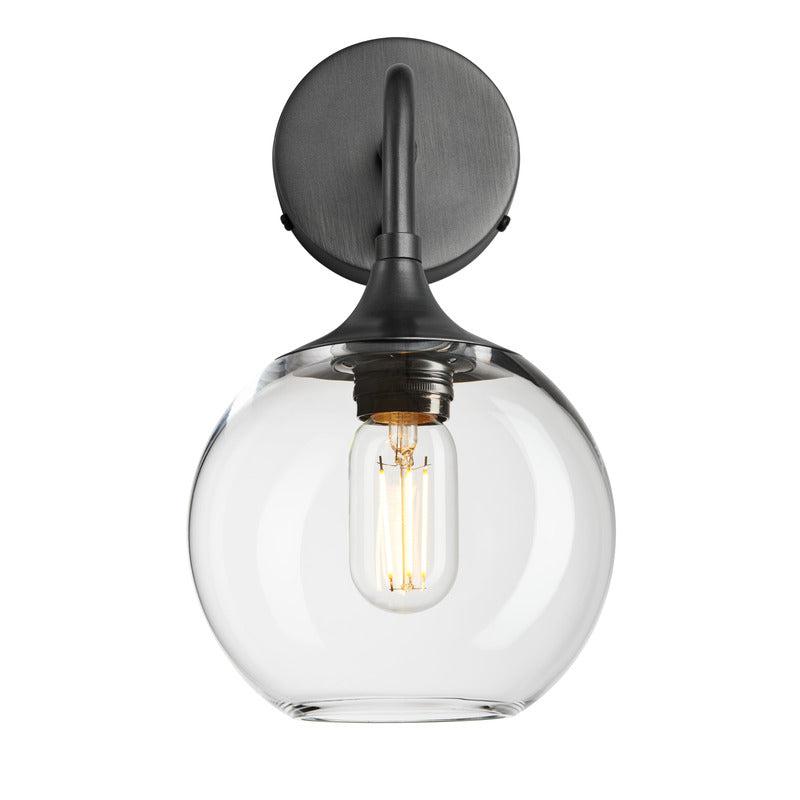 Chelsea Glass Globe Wall Light - 7 Inch-Industville-Clear-Brass-nirohome