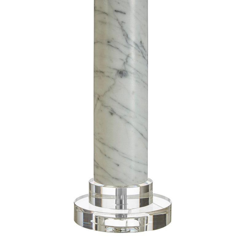 Cindy Grey Marble Column Table Lamp With Fabric Shade-Niro Home-nirohome