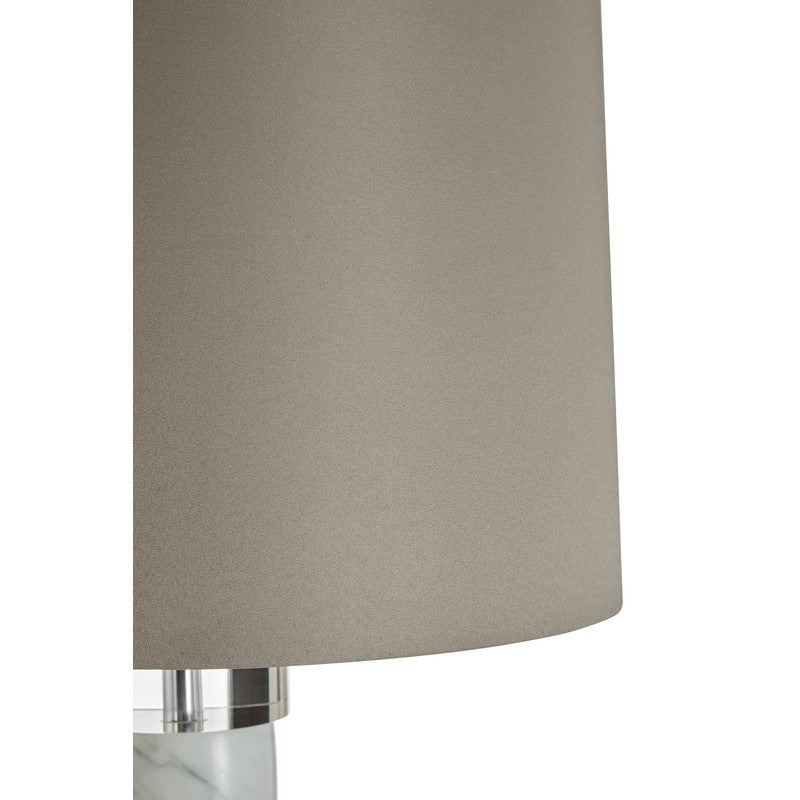 Cindy Grey Marble Column Table Lamp With Fabric Shade-Niro Home-nirohome