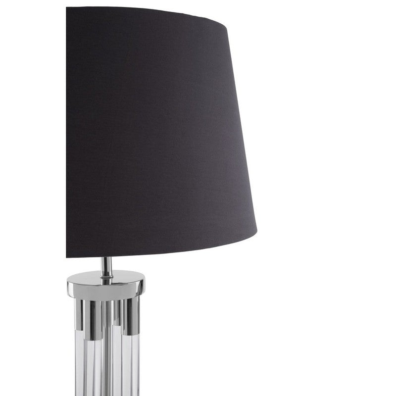 Clayton Acrylic Tube Table Lamp With Nickel Base & Fabric Shade-Niro Home-nirohome