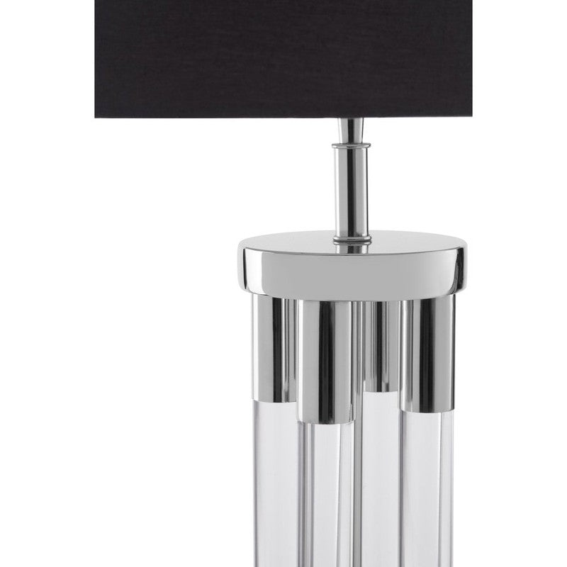 Clayton Acrylic Tube Table Lamp With Nickel Base & Fabric Shade-Niro Home-nirohome