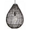 Coastal Rattan Drop Shaped Ceiling Pendant Light-Industville-Black-nirohome