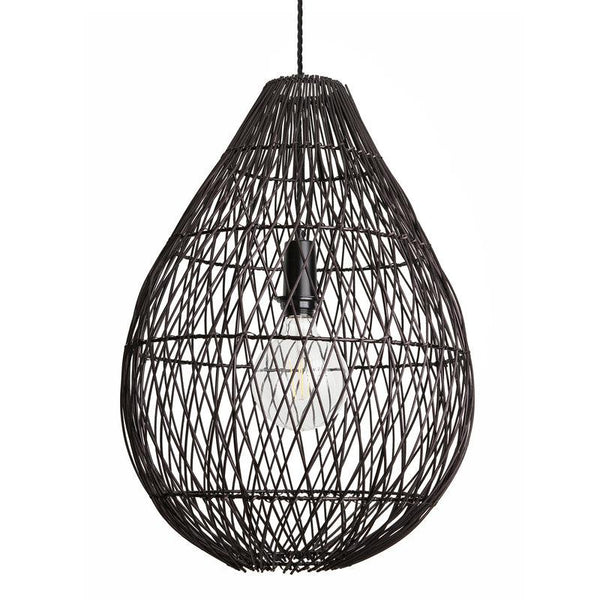 Coastal Rattan Drop Shaped Ceiling Pendant Light