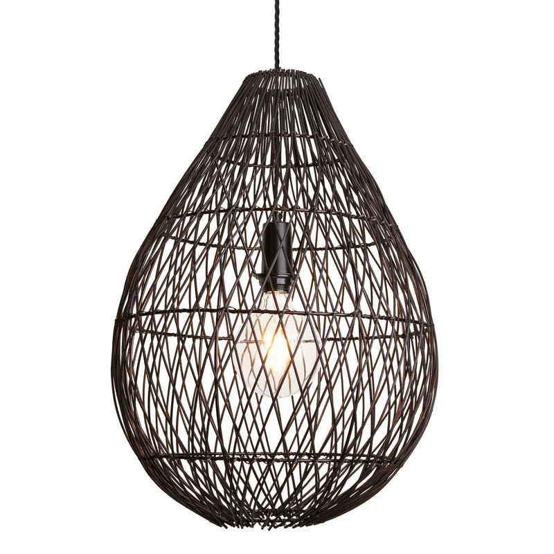 Coastal Rattan Drop Shaped Ceiling Pendant Light-Industville-Natural-nirohome