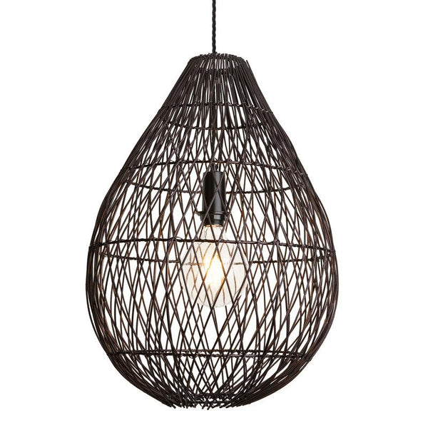 Coastal Rattan Drop Shaped Ceiling Pendant Light