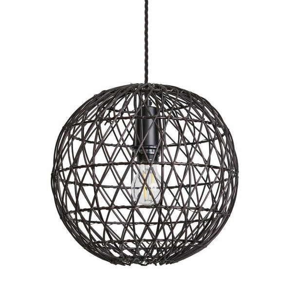 Coastal Rattan Globe Shaped Ceiling Pendant Light