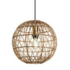 Coastal Rattan Globe Shaped Ceiling Pendant Light-Industville-Natural-nirohome