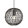 Coastal Rattan Globe Shaped Ceiling Pendant Light-Industville-Natural-nirohome