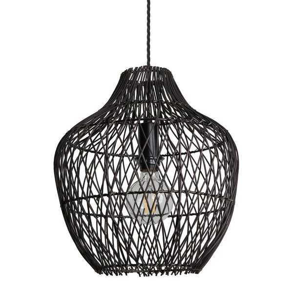 Coastal Rattan Pear Shaped Ceiling Pendant Light