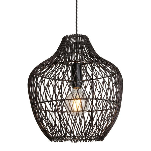 Coastal Rattan Pear Shaped Ceiling Pendant Light