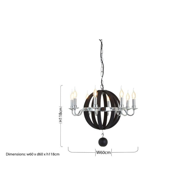 Collier Townhouse Rounded Chandelier-Wrenford & Co.-nirohome