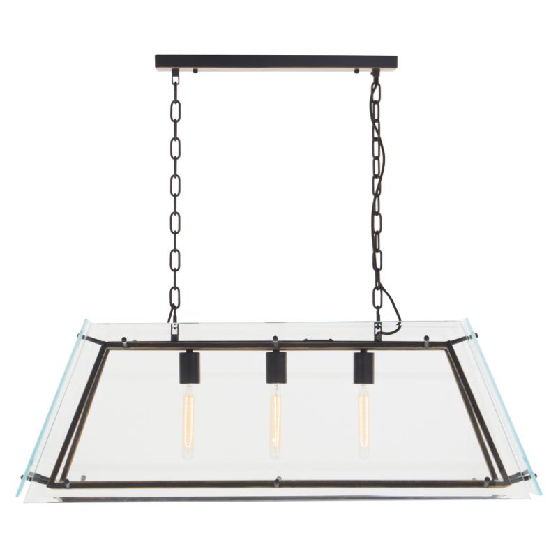 Compton Industrial Glass Chandelier-Wrenford & Co.-Black-nirohome