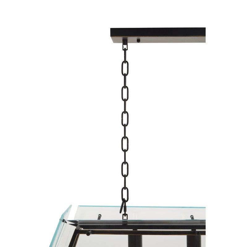 Compton Industrial Glass Chandelier-Wrenford & Co.-Nickel-nirohome