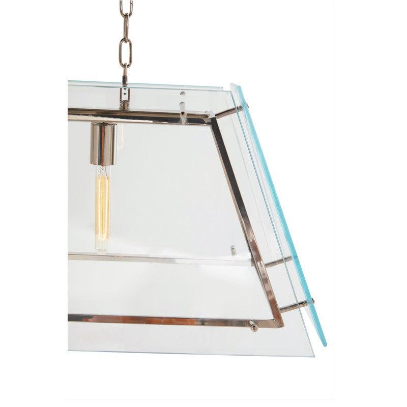 Compton Industrial Glass Chandelier-Wrenford & Co.-Nickel-nirohome