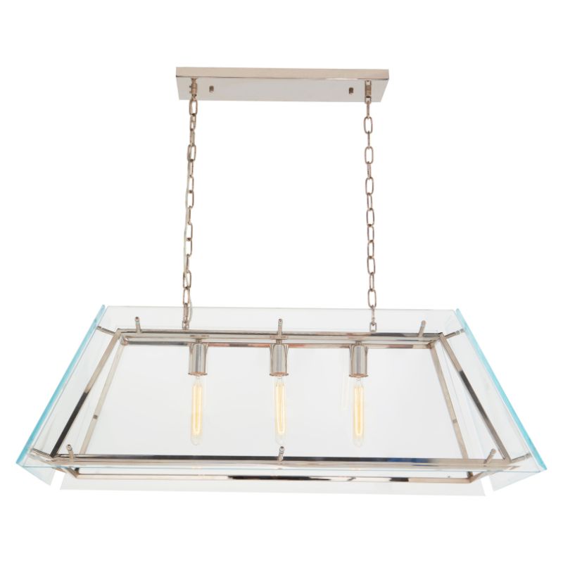 Compton Industrial Glass Chandelier-Wrenford & Co.-Nickel-nirohome