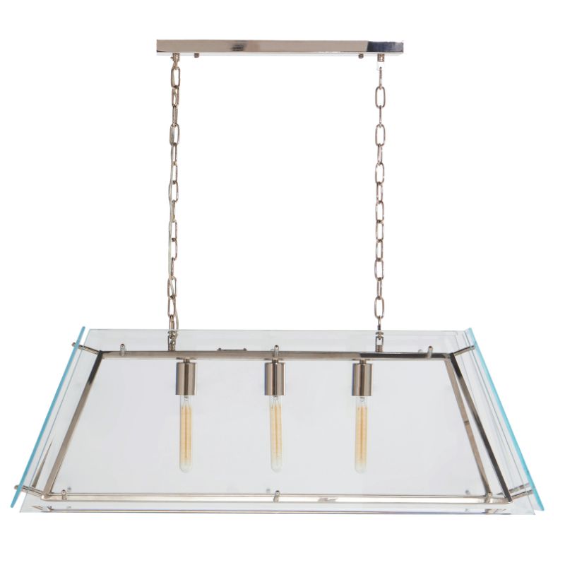 Compton Industrial Glass Chandelier-Wrenford & Co.-Nickel-nirohome